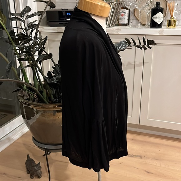 EUC Line The Label cashmere blend black open front cardigan with bell sleeves - Picture 3 of 5